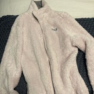 Fila light pink faux fur jacket